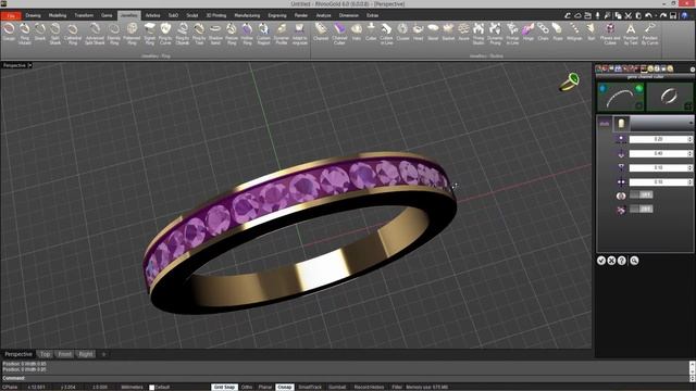 RhinoGold Basic Tutorial - Eternity Pave Ring смотреть онлайн