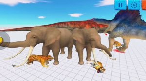 СЛОН И ТИРЕКС ПРОТИВ СПИНОЗАВРА И ТИГРОВ 🔥😱 Animal Revolt Battle Simulator