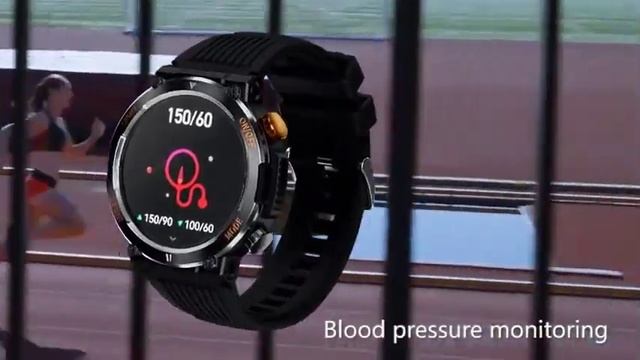 New LED Lights Compass Watch For Men Smart Watch Sports Fitness IP67 Waterproof Smartwatch Blue смотреть онлайн