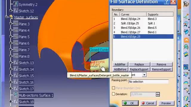 Catia V5 tutorial - Modeling a detergent bottle - Part 5/10 смотреть онлайн