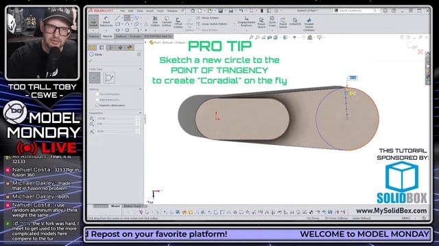 Beginners SolidWorks Tutorial - Step by Step - 11-06 Pole Bracket - TooTallToby-11-06 смотреть онлайн