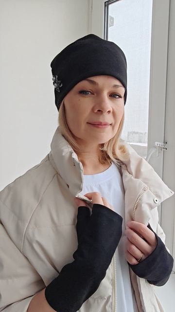 Шапка митенки