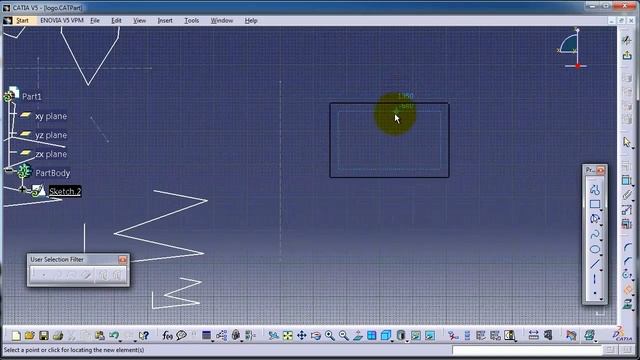 CATIA Beginner Tutorial- Offset Sketch смотреть онлайн