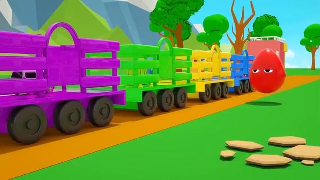 Малышка- Акуленок — пожарная машина, школьный автобус против высокого моста — детские стишки и песни смотреть онлайн