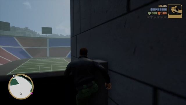 Grand Theft Auto III – The Definitive Edition.Trying to get inside the stadium. смотреть онлайн
