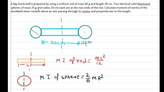 A big dumb-bell is prepared by using a uniform rod of mass 60 g and length20 cm. Two identical soli смотреть онлайн