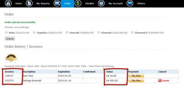 ClickPrime8 Где взять Invoice для проплаты внутренними деньгами смотреть онлайн
