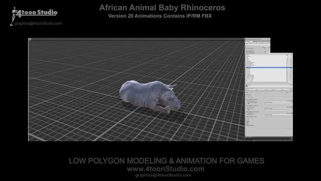 Unity Asset Store Pack - African Animal Rhinoceros Family (Download link below) смотреть онлайн