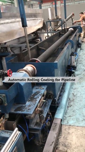 Automatic roto-lining coating production for pipeline, internal and external PE polyethylene coatin смотреть онлайн