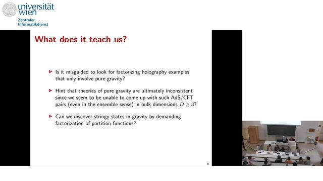 Julian Sonner - Factorization and Ensembles (discussion) смотреть онлайн
