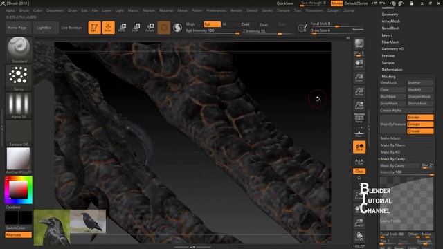 the crow zbrush texturePainting part 03 смотреть онлайн