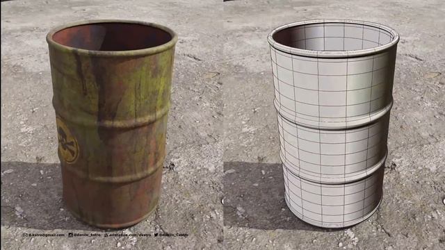 Toxic Barrel |3D Models | UDIM | 2K Textures Maps смотреть онлайн