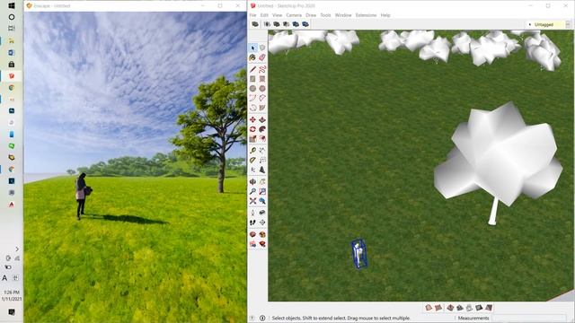 How to Landscape Design tutorial - Enscape for SketchUp смотреть онлайн