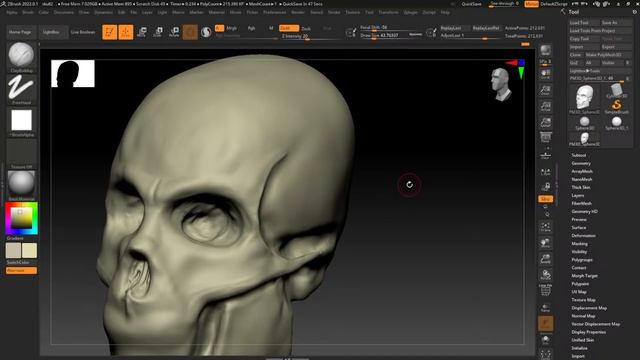 Practicing Zbrush Sculpting Skull 2-2 смотреть онлайн