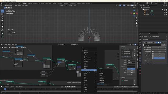 Slinky constructed and animated in Blender 3.4 geometry nodes смотреть онлайн