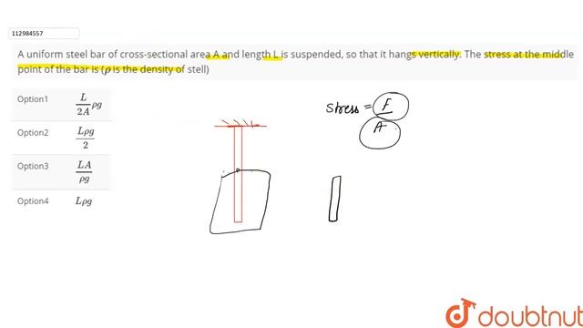 A uniform steel bar of cross-sectional area A and length L is suspended, so that it hangs смотреть онлайн