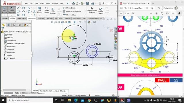 Exercise 05 | SOLIDWORKS | SOLIDWORKS Basic Exercise | Solidworks Complete Course For Beginners смотреть онлайн