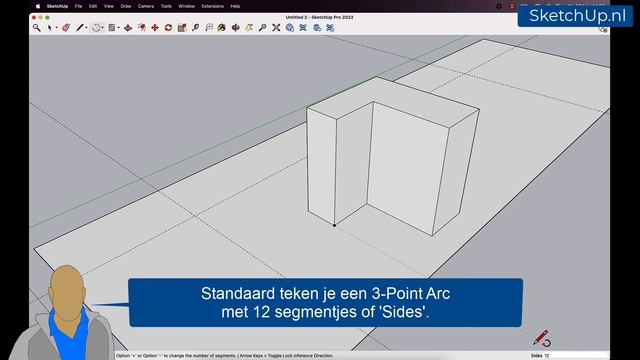 How To: Hoe gebruik ik de 3 Points Arc tool in SketchUp Pro? - Afl. 5 - NL Tutorial смотреть онлайн