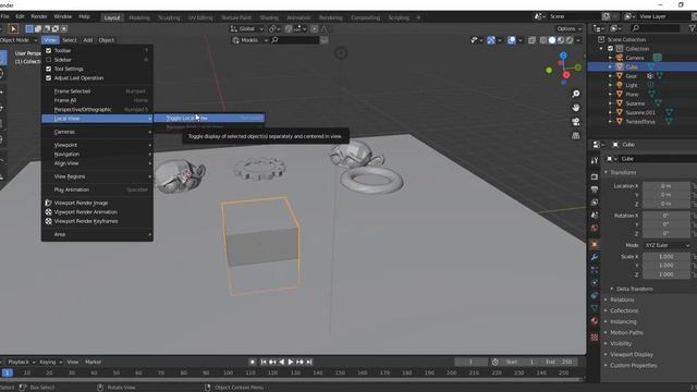 Isolate Selection= Local viewในBlender และวิธี Hide ObjectและUnhideในBlender смотреть онлайн