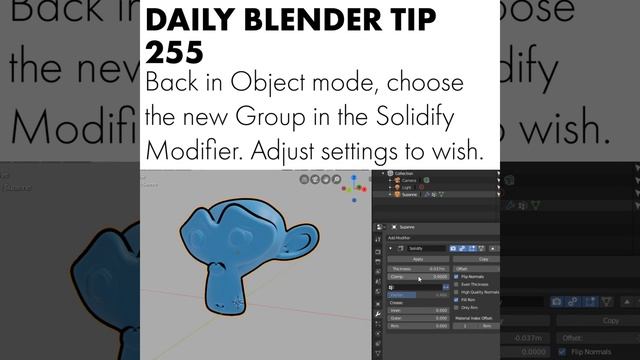 Daily Blender Tip 255 - Control outline thickness with the inverted hull method (Blender 2.8) смотреть онлайн