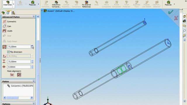 SOLIDWORK full tutorial for beginner - 53 Telescopic Parts and Assembly JP2 смотреть онлайн