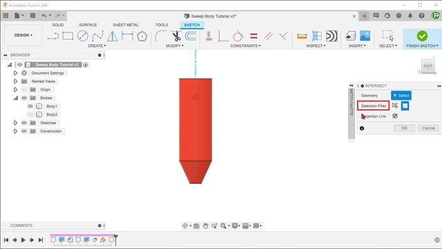 Fusion 360 - Sweep Body? смотреть онлайн
