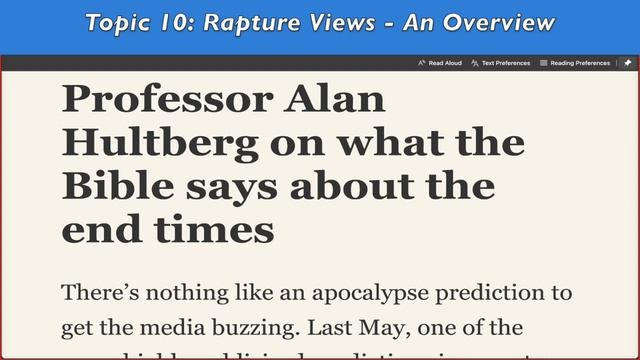 (Topic 10 Part 26) Eschatology: A Biblical Study of End-Time Events | Rapture Views - An Overview смотреть онлайн