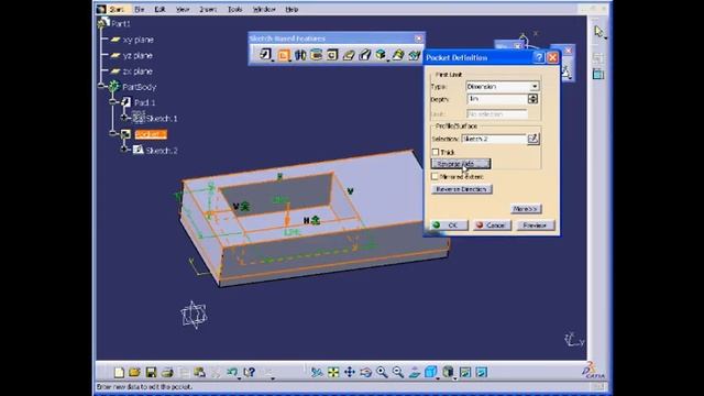 Catia tutorial 33: Pocket смотреть онлайн