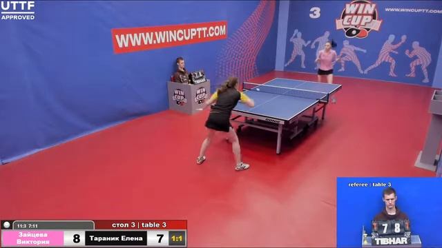 Зайцева Виктория 3-1 Тараник Елена   Турнир Восток 3 WINCUP 13.04.21 Прямая Трансляция Зал 3