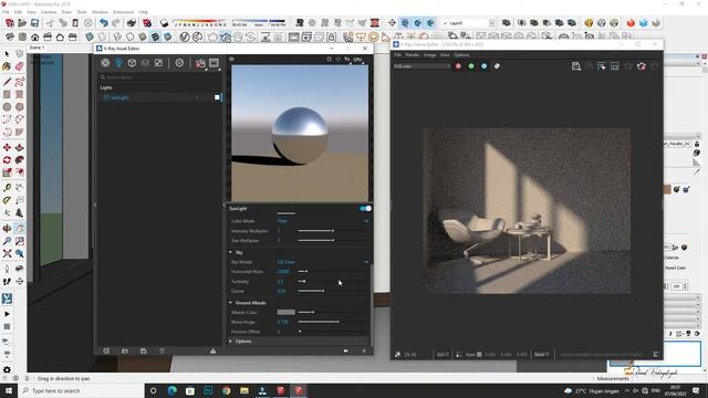 Vray Render in Sketchup, Sun Light, Pratice With Me смотреть онлайн
