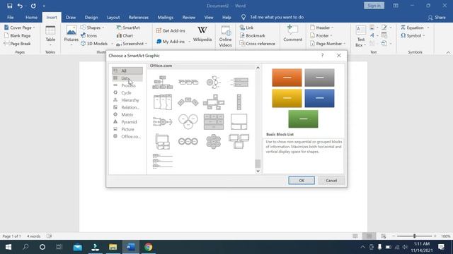 How to Insert and Modify SmartArt in MS Word