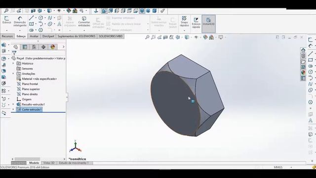 Chave Roquete | PEÇA 8 Parafuso Cabeça Sextavada M12| Projeto #3 | SOLIDWORKS 2016 смотреть онлайн