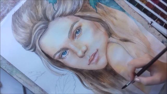 Watercolour portrait /// Акварельный портрет /// speedpaint смотреть онлайн