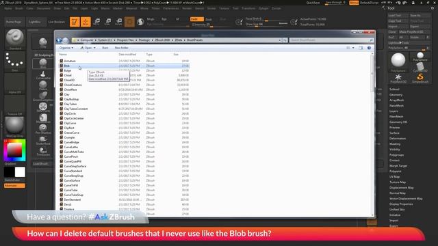 #AskZBrush: “How can I delete default brushes that I never use like the Blob brush?” смотреть онлайн