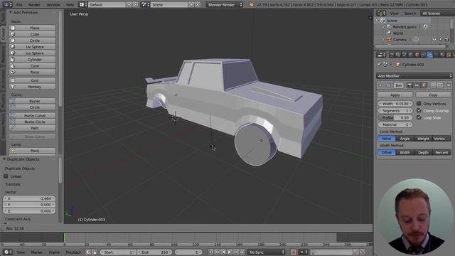 Create a simple car model in Blender (part 2) смотреть онлайн