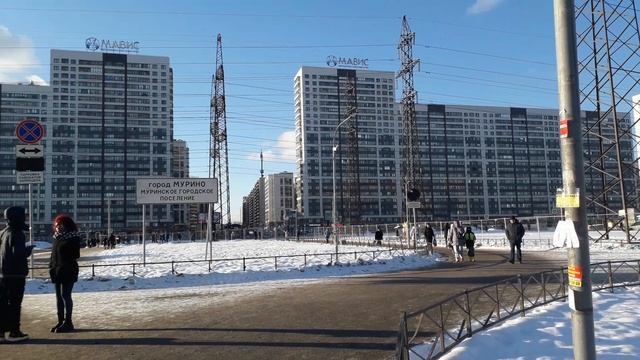 Санкт-Петербург, Мурино совсем недавно был небольшим посёлком, а сейчас современный город смотреть онлайн