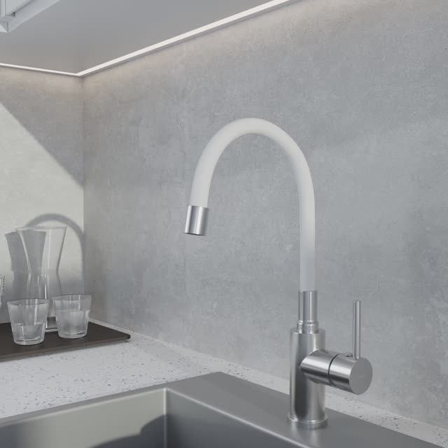 Смеситель для кухни MELAR белый (Арт. 68236) смотреть онлайн