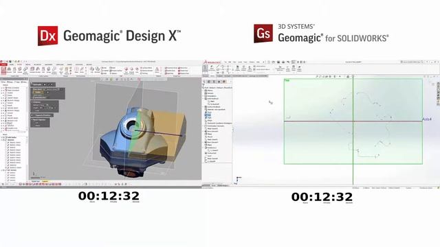 Geomagic for SOLIDWORKS vs. Geomagic Design X - Gas Valve Modeling смотреть онлайн