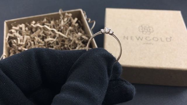 !Кольцо 094395 из красного золота 585 пробы с фианитами смотреть онлайн