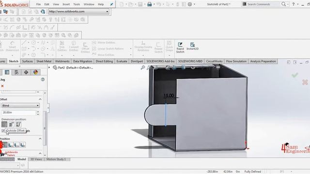 SolidWorks tutorial 11: Sheet Metal Tool смотреть онлайн