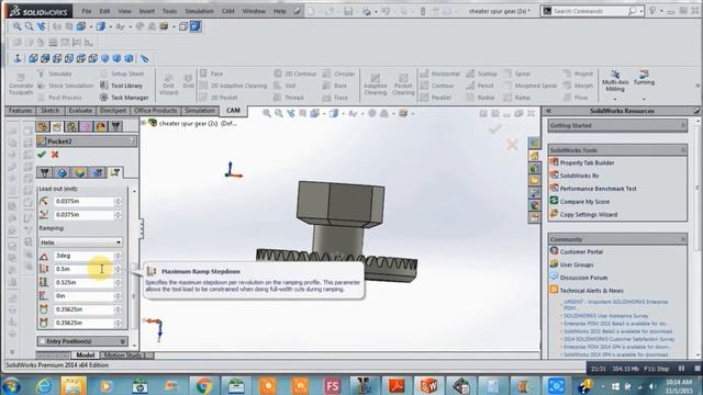 Programming cutter path in HSMWorks for this gear смотреть онлайн