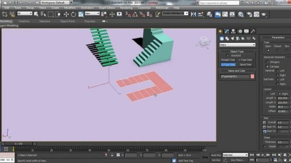 How to Draw U Type Stairs in 3ds Max - How to Draw Stairs in 3ds Max
