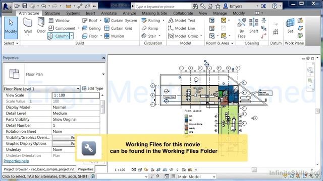 Revit|Viewing, Drawings Area, Properties Palette, Quick Access Tool bar, Status bar and Zooming Too смотреть онлайн
