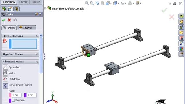 5 Advanced Mate Types 04 Linear Coupler Mate solidworks смотреть онлайн