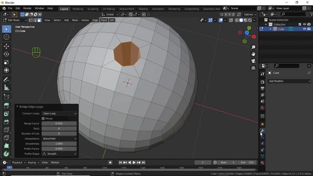 Blender 3.0 - How to make Nice cylindrical hole in sphere Blender hard surface modelling tutorial смотреть онлайн