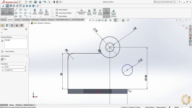 3D CAD MODEL- SOLIDWORKS FOR PRACTICE.EXERCISE #105 смотреть онлайн
