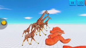 ГИГАНТСКИЕ ЧЕРВИ НАПАЛИ НА ЖИРАФОВ 🔥😱 Animal Revolt Battle Simulator