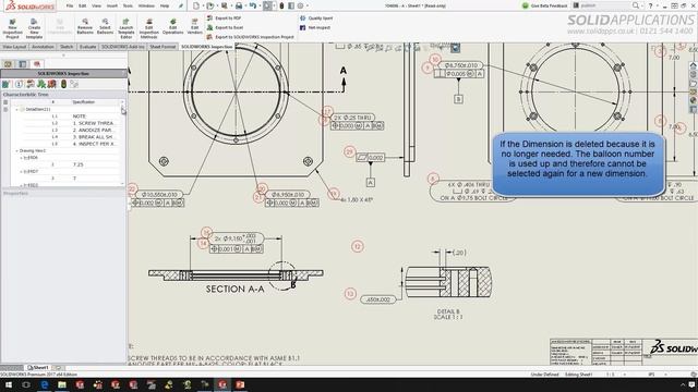 SOLIDWORKS 2017 What's New - SOLIDWORKS Inspection Balloon Locking