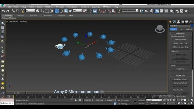 #3DDesigner Array & Mirror command in 3ds max tutorial part 5 how can you learn 3d Max? смотреть онлайн