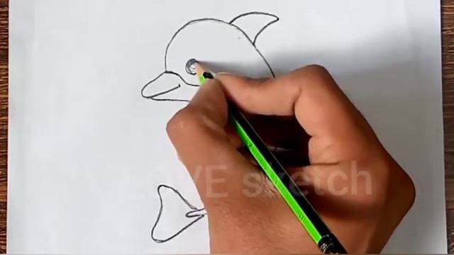 How to draw a beautiful dolphin 🐬🐬 // easy drawing // LOVE sketch смотреть онлайн